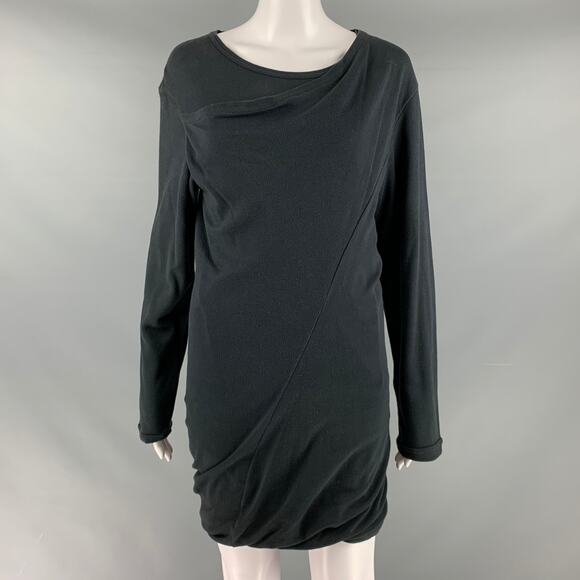 COMME des GARCONS 1980s Size M Black Cotton Bubble Hem Dress - Picture 1 of 6
